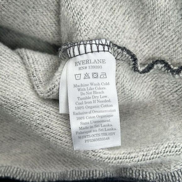EVERLANE Hoodie Mens Small The Track Organic Cotton Heather Gray Retro 90s NWT - Picture 9 of 12